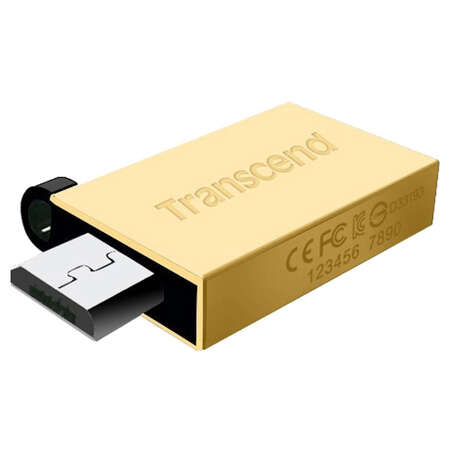 USB Flash накопитель 16GB Transcend JetFlash 380G (TS16GJF380G) USB 2.0 + microUSB (OTG) Золотистый