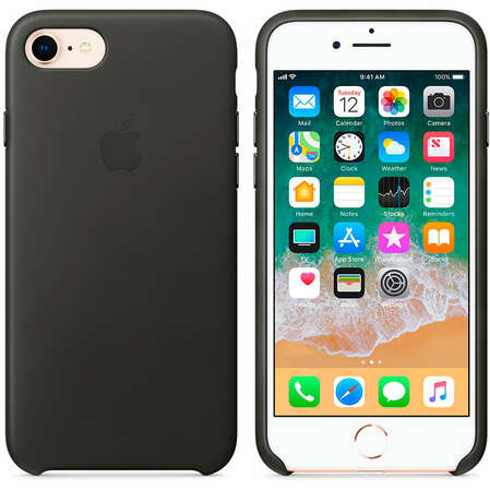 Чехол для Apple iPhone 8/7 Leather Case Charcoal  Gray  