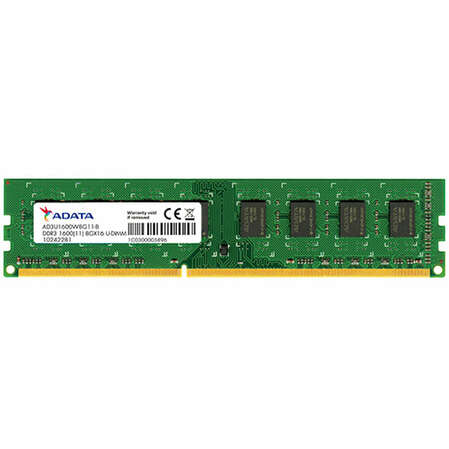 Модуль памяти DIMM 4Gb DDR3 PC12800 1600MHz A-Data (AD3U1600W4G11-S)