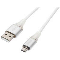 Кабель USB 2.0 Pro Filum FL-CPro-U2-AM-microBM-L1, 1 м., 2A, индикатор заряда, разъемы: USB A male- USB micro B male