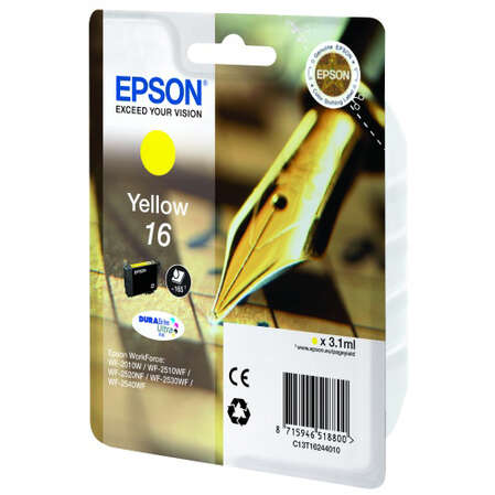 Картридж EPSON T1624 Yellow для WF-2010W/2510WF/2520/2530/2540 C13T16244010