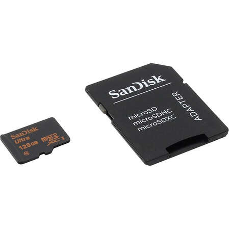 Micro SecureDigital 128Gb SanDisk Ultra Imaging microSDXC class 10 UHS-1 (SDSQUNC-128G-GN6IA) + адаптер SD