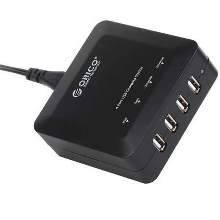 Сетевое зарядное устройство Orico DCE-4U, 4 USB, 6A Black 