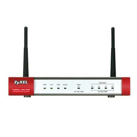 Межсетевой экран ZyXEL ZyWALL USG 20W, 1xGbWAN, 4xGbLAN/DMZ, 1xUSB для 3G модема, Wi-Fi 802.11n