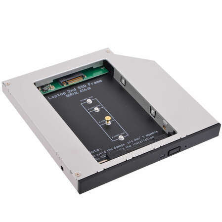 Салазки Espada 12M2 для замены привода в ноутбуке 12.7мм на NGFF (M.2) SSD (NGFF (M.2) SSD to miniSATA)