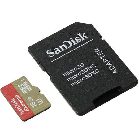 Micro SecureDigital 16Gb SanDisk Extreme microSDHC class 10 UHS-1 U3 (SDSQXNE-016G-GN6MA)