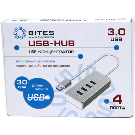 4-port USB3.0 Hub 5bites HB34-308SL