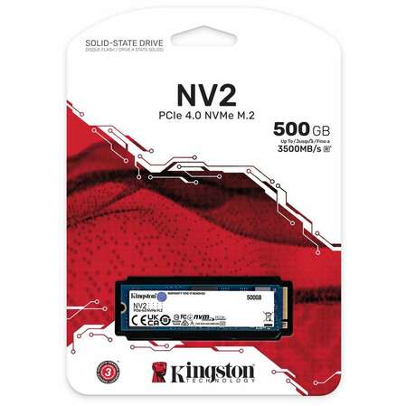Внутренний SSD-накопитель 500Gb Kingston NV2 SNV2S/500G M.2 2280 PCIe NVMe 4.0 x4