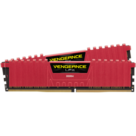 Модуль памяти DIMM 8Gb 2х4Gb DDR4 PC25600 3200MHz Corsair Vengeance LPX Red Heat spreader, XMP 2.0 (CMK8GX4M2B3200C16R)