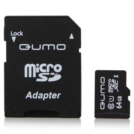 Micro SecureDigital 64Gb SDXC Qumo class10 (QM64GMICSDXC10U1)