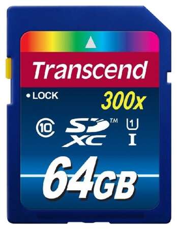 SecureDigital 64Gb Transcend SDXC UHS-I Class10 SD3.0 Premium 300X (TS64GSDU1) 
