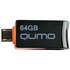 USB Flash накопитель 64GB Qumo Hybrid (20757) USB 2.0 + microUSB (OTG) Черный/красный