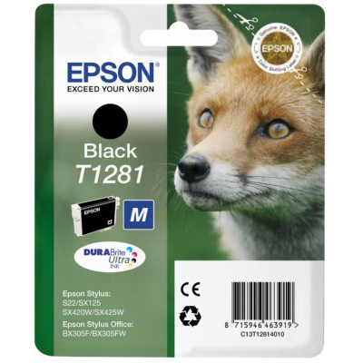 Картридж EPSON T1281 Black для Stylus S22/SX125/SX420W/SX425/BX305F C13T12814011