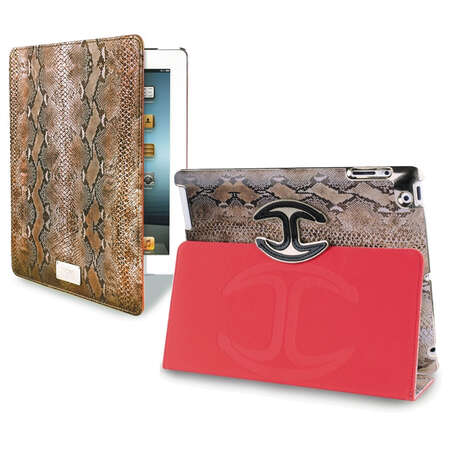 Чехол для iPad 4 Retina/iPad 2/The New iPad Just Cavalli PYTHON Booklet коричневый эко-кожа