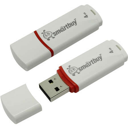 USB Flash накопитель 4GB Smartbuy Crown (SB4GBCRW-W) USB 2.0 белый