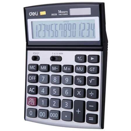 Калькулятор Deli E39229 серебристый 14-разр.