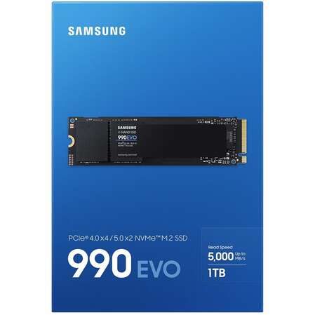 Внутренний SSD-накопитель 1000Gb Samsung 990 Evo (MZ-V9E1T0BW) M.2 2280 PCI-E 4.0 x4 (5.0 x2)