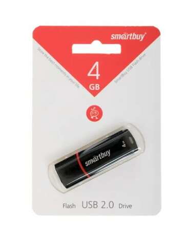 USB Flash накопитель 4GB Smartbuy Crown (SB4GBCRW-K) USB 2.0 черный