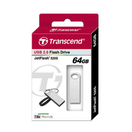USB Flash накопитель 32GB Transcend JetFlash 520S (TS32GJF520S) USB 2.0 Серебристый