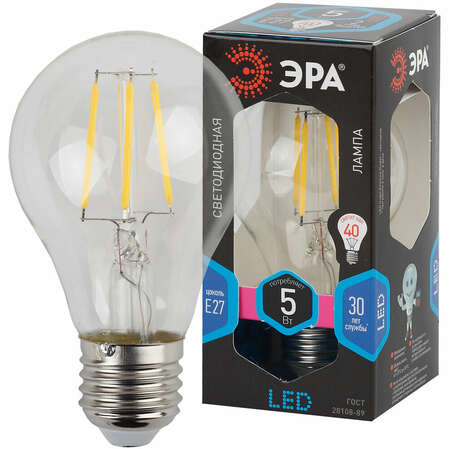 Светодиодная лампа ЭРА F-LED A60-5W-840-E27 Б0019011