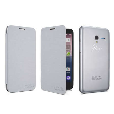 Чехол для Alcatel One Touch 5025D Popi 3 Dual sim Alcatel Book-case Soft silver
