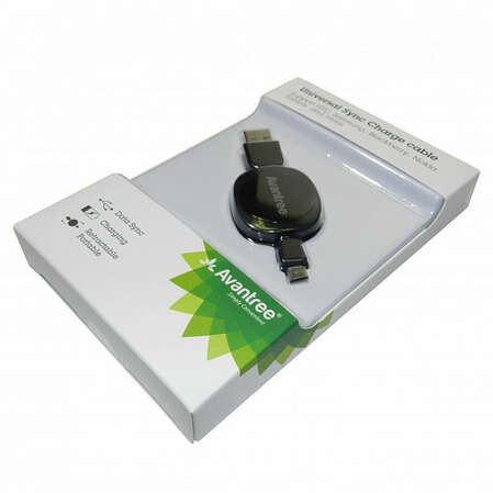 Кабель USB-MicroUSB Avantree с рулеткой (FDKB-TR104-RT-BLK) 50 см черный