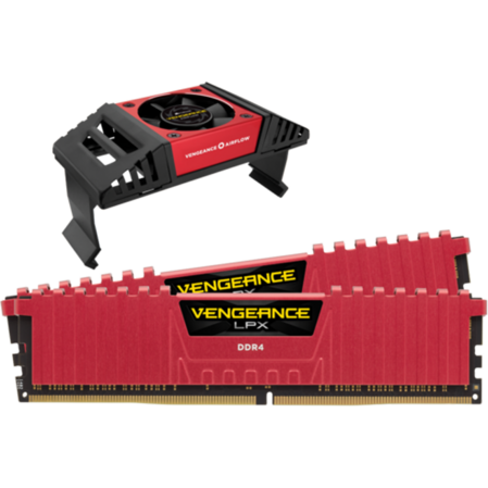 Модуль памяти DIMM 32Gb 2х16Gb DDR4 PC27700 3466MHz Corsair Vengeance LPX Red Heat spreader, XMP 2.0, Corsair Vengeance Airflow (CMK32GX4M2B3466C16R)