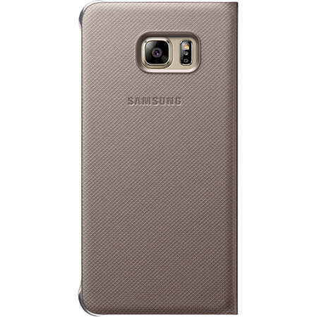 Чехол для Samsung G928 Galaxy S6 Edge Plus S View PU золотистый 