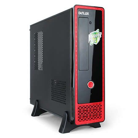 Корпус MicroATX Slim-Desktop Miditower Delux DL-158 400W Black/Red