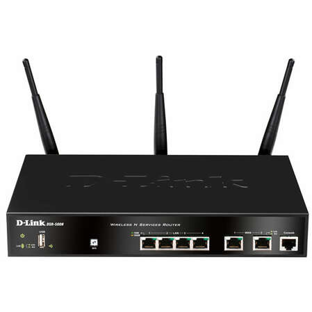 Межсетевой экран D-Link DSR-500N, 2xGbWAN, 4xGbLAN, Wi-Fi 802.11n