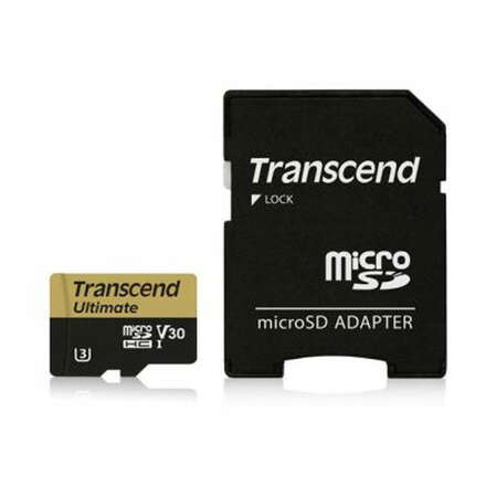 Micro SecureDigital 16Gb HC Transcend Ultimate class10, UHS-I (U3) V30 (TS16GUSDU3M) + SD адаптер