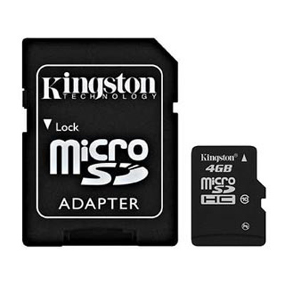 Micro SecureDigital 4Gb Kingston SDHC class 10 (SDC10/4GB) + SD адаптер