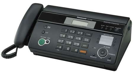 Факс Panasonic KX-FT988RUB черный термобумага, АОН, автоответчик