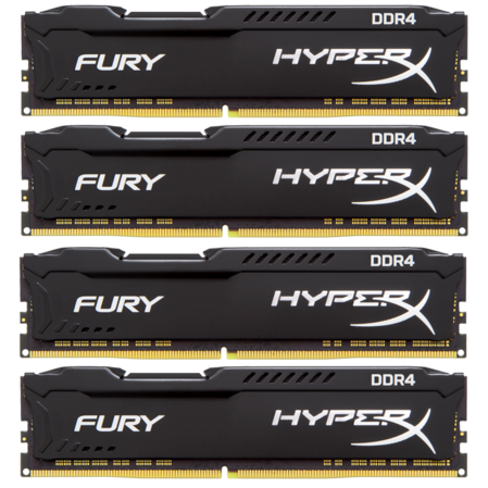 Модуль памяти DIMM 16Gb 4х4Gb DDR4 PC19200 2400MHz Kingston HyperX Fury Black Series (HX424C15FBK4/16)