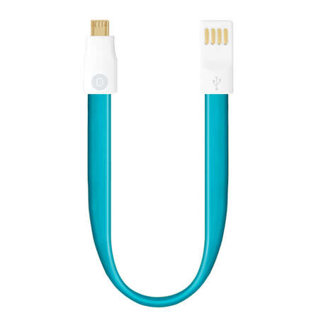 Кабель USB-MicroUSB 0.23m голубой Deppa (72163) магнит