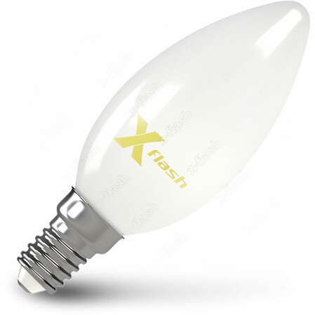Светодиодная лампа X-flash Filament C35 E14 4W 220V 2700K матовая, диммируемая 48700