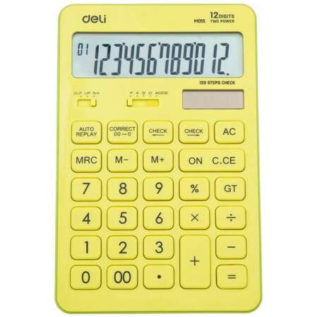 Калькулятор Deli Touch EM01551 желтый 12-разр.