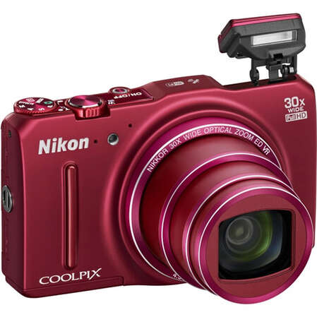 Компактная фотокамера Nikon Coolpix S9700 красный