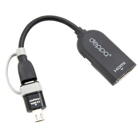 Адаптер MHL-HDMI для смартфонов и планшетов, microUSB - HDMI, 0.15м, 1080p, Deppa (72125)