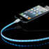 Кабель для iPhone 5 / iPhone 6 /iPad New Lightning Onext светящийся бело голубой