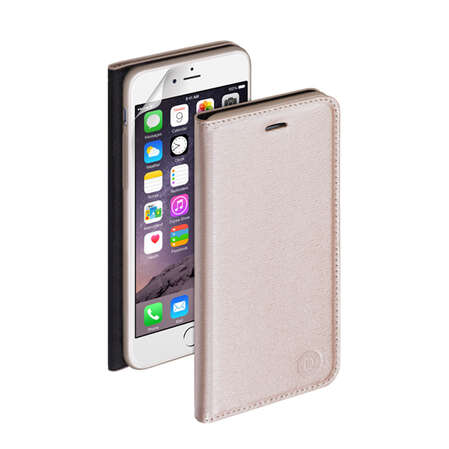 Чехол для iPhone 6 / iPhone 6s Deppa Wallet Cover PU, золотистый с пленкой