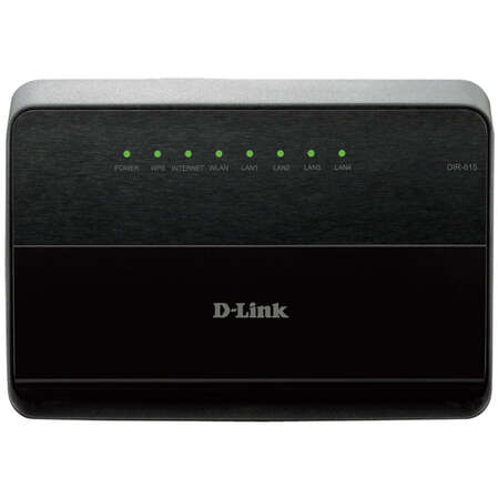 Беспроводной маршрутизатор D-Link DIR-615 802.11n 300Мбит/с 2.4ГГц 4xLAN 1xWAN 