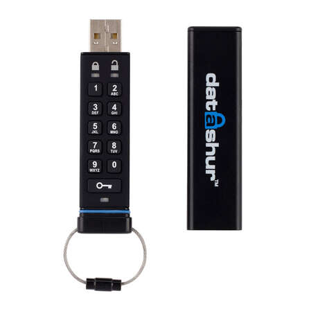 Защищенный USB2.0 Flash 8Gb iStorage DatAshur, шифрование данных, удаление данных, ввод пароля на корпусе, металлический корпус (IS-FL-DA-256-8)