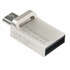 USB Flash накопитель 16GB Transcend JetFlash 880S (TS16GJF880S) USB 3.0 + microUSB (OTG) Серебристый