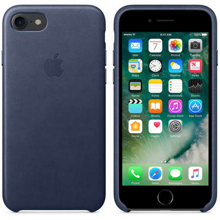 Чехол для Apple iPhone 7 Leather Case Midnight Blue  