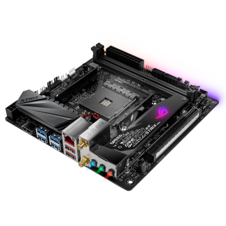 Материнская плата ASUS ROG Strix X470-I Gaming Socket-AM4 AMD X470 2xDDR4, 4xSATA3, RAID, 2xM.2, 1xPCI-E 16x, 8xUSB 3.1, HDMI, GLAN, 802.11ac, mini-ITX Ret