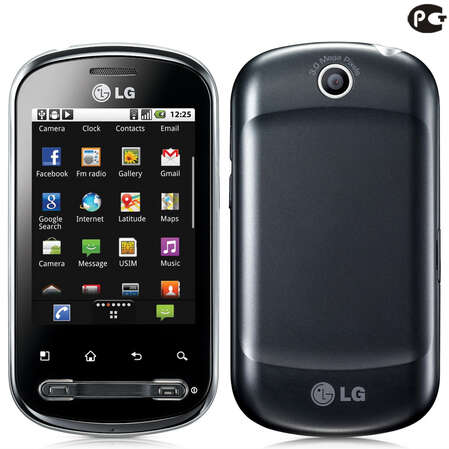 Смартфон LG P350 Optimus Me Titanium Black