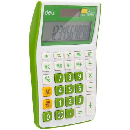 Калькулятор Deli E1238/GRN зеленый 12-разр.