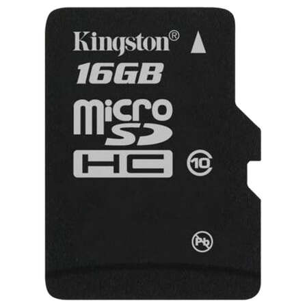 Micro SecureDigital 16Gb Kingston SDHC class 10 (SDC10/16GB) + SD адаптер