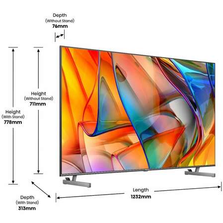 Телевизор 55" Hisense 55U6KQ (4K Ultra HD 3840x2160, Smart TV) серый